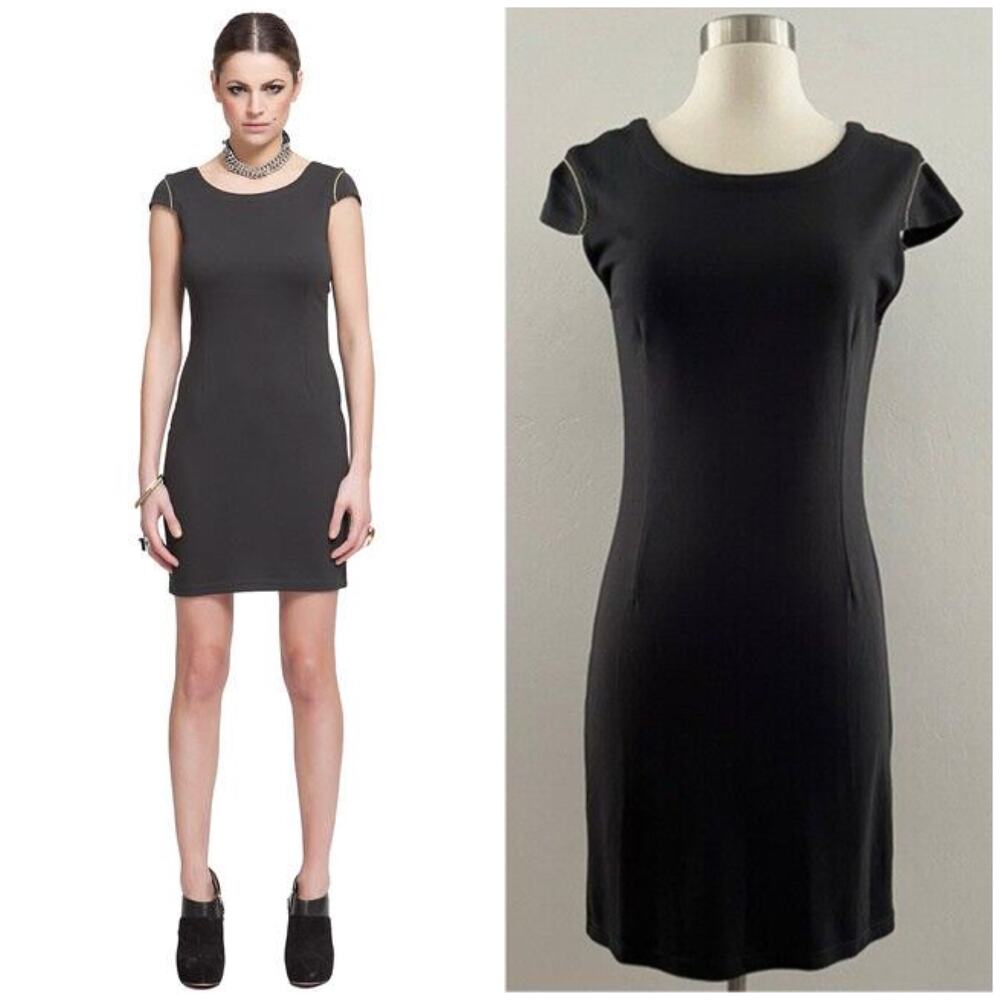 L’Ecole National Dress Medium Mini Exposed Zip Minimalist Vamp Witchy Goth